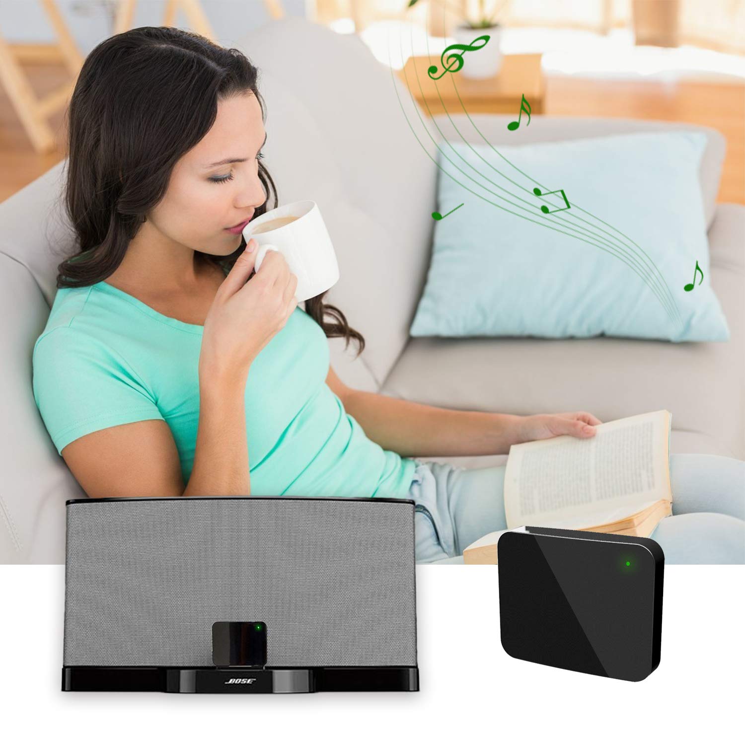 Bluetooth 5.0 A2DP Audio Musica Adattatore Stereo Ricevitore per Bose Sounddock iPhone iPad iPod Dock Speaker 30Pin iPhone iPod Dock Speaker, non adatto per vecchi sounddock1