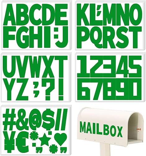 Starboling Calcomanías de letras, 3 pulgadas, 40 hojas de calcomanías del alfabeto verde, calcomanías de vinilo autoadhesivas para números de buzón, Starboling Calcomanías de letras, 3 pulgadas, 40 hojas de calcomanías del alfabeto verde, calcomanías de vinilo autoadhesivas para números de buzón,