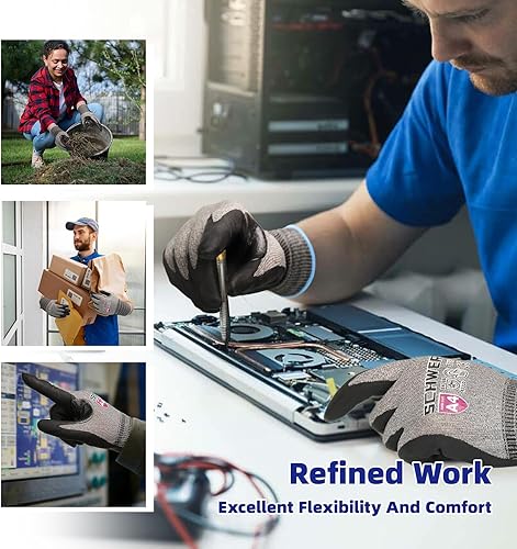 Miniatura 7 de Schwer AIR-SKIN AR5918 - Guantes resistentes a cortes con alambre extremadamente ligeros y finos, nivel 5 guantes de metal para trabajo refinado,
