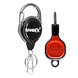 SAMSFX Fishing Nipper with Retractable Tether, Stainless Steel Blades that Cut Braid, Mono and Fluoro Lines, SNIP, Fishing Line Cutters (Red)
