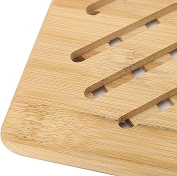 Busstier Bamboo Trivet Heat Resistant Wooden Cookware and Pan Coasters Anti-Slip Kitchen Serving Product (Square)