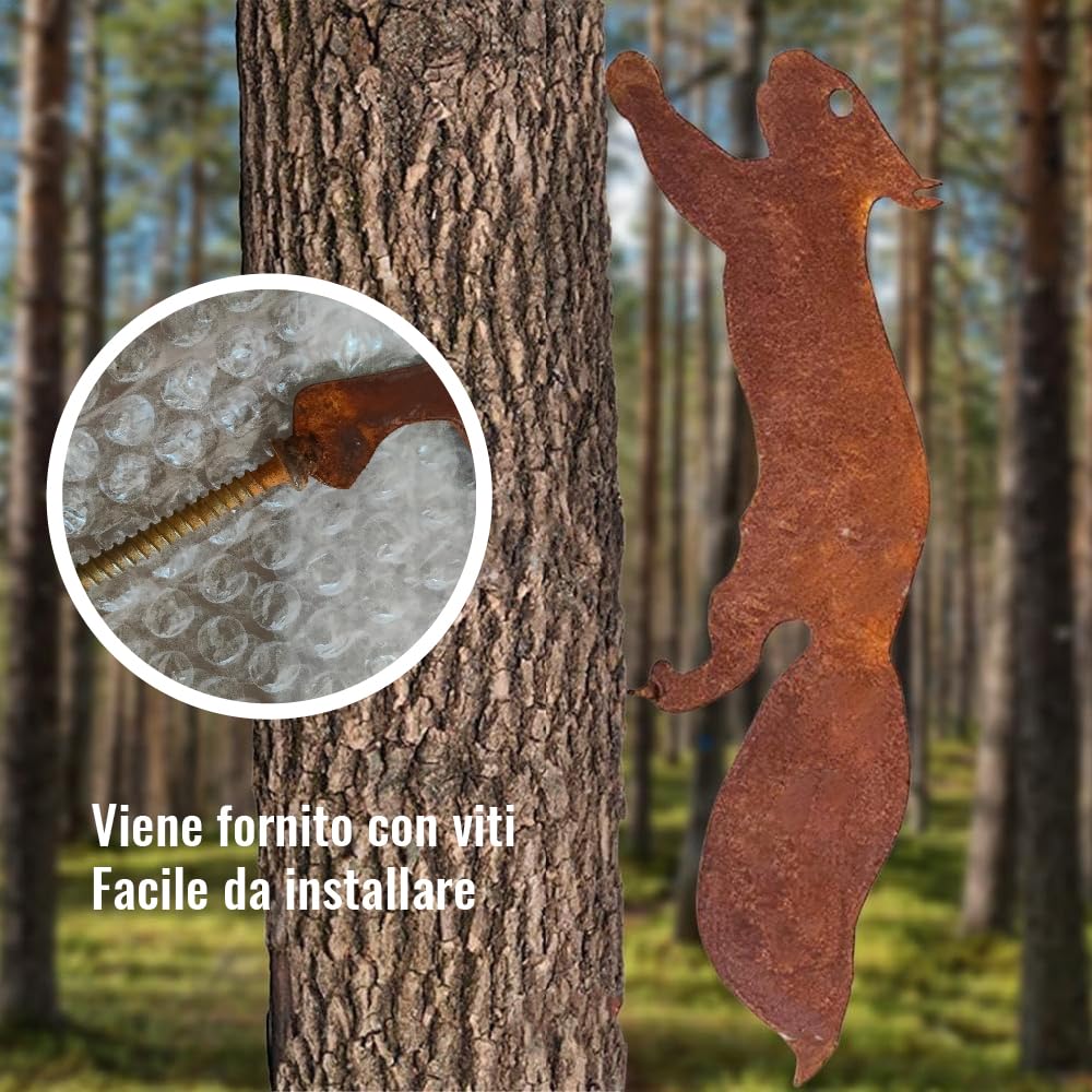 Esshogo Rusted Squirrel Garden Decoration Rusty Metal Rust Decoration Decorative Squirrel Garden Decoration for Garden Decoration - Image 4