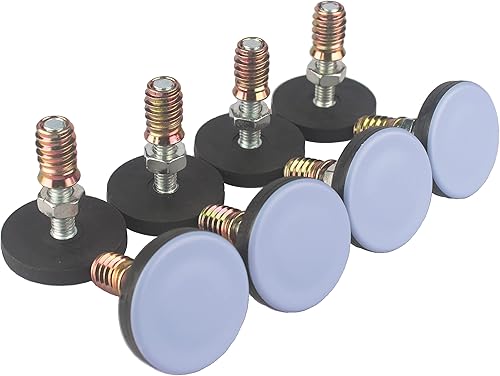 Nivelador de muebles PTFE (teflón) inferior (base grande de 1.969 in 38-16,8 paquetes), almohadillas de ajuste de vástago de rosca,
