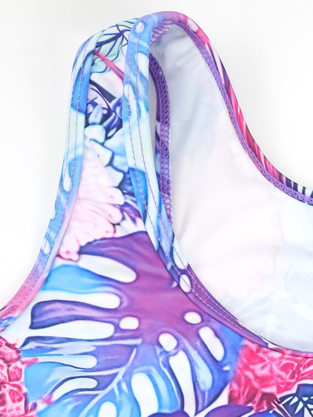SHEKINI Costume da bagno con stampa incrociata, 3 pezzi, con parte inferiore bikini e pantaloncini da bagno