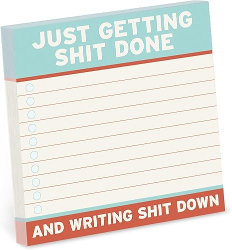 1 unidad de notas adhesivas grandes de Knock Knock Getting Shit Done (4 x 4 pulgadas)