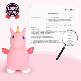 INPANY Unicorn Bouncy Horse Toys for 2 Year Old Girl, Toddler Girl Bouncing Animal Hopper Horse, Inflatable Hopping, Ride on Rubber Bouncer, Indoor Outdoor Baby Birthday Gifts for 3 4 Year Old Boys