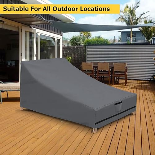 Miniatura 6 de AKEfit Funda para tumbona doble, 83 pulgadas de largo x 59 pulgadas de ancho, impermeable, resistente, para exteriores, doble ancho, para patio,