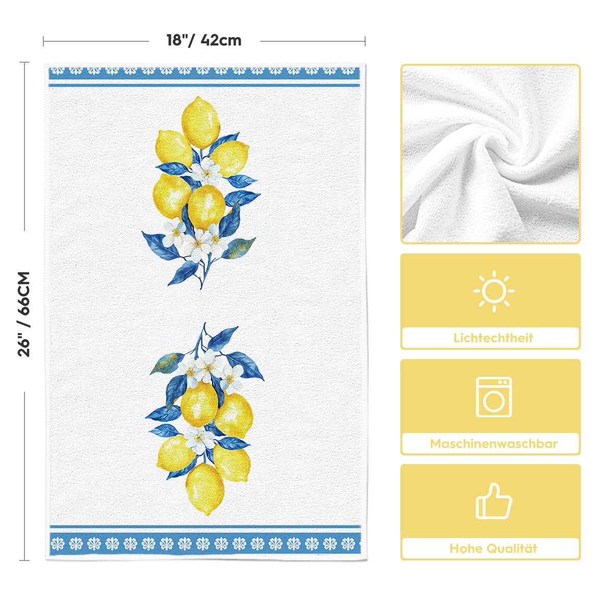 Artoid Mode Lot De 2 Torchons De Cuisine Été Floral – 42x65 Cm, Doux & Absorbants, Décoration Printemps/Été