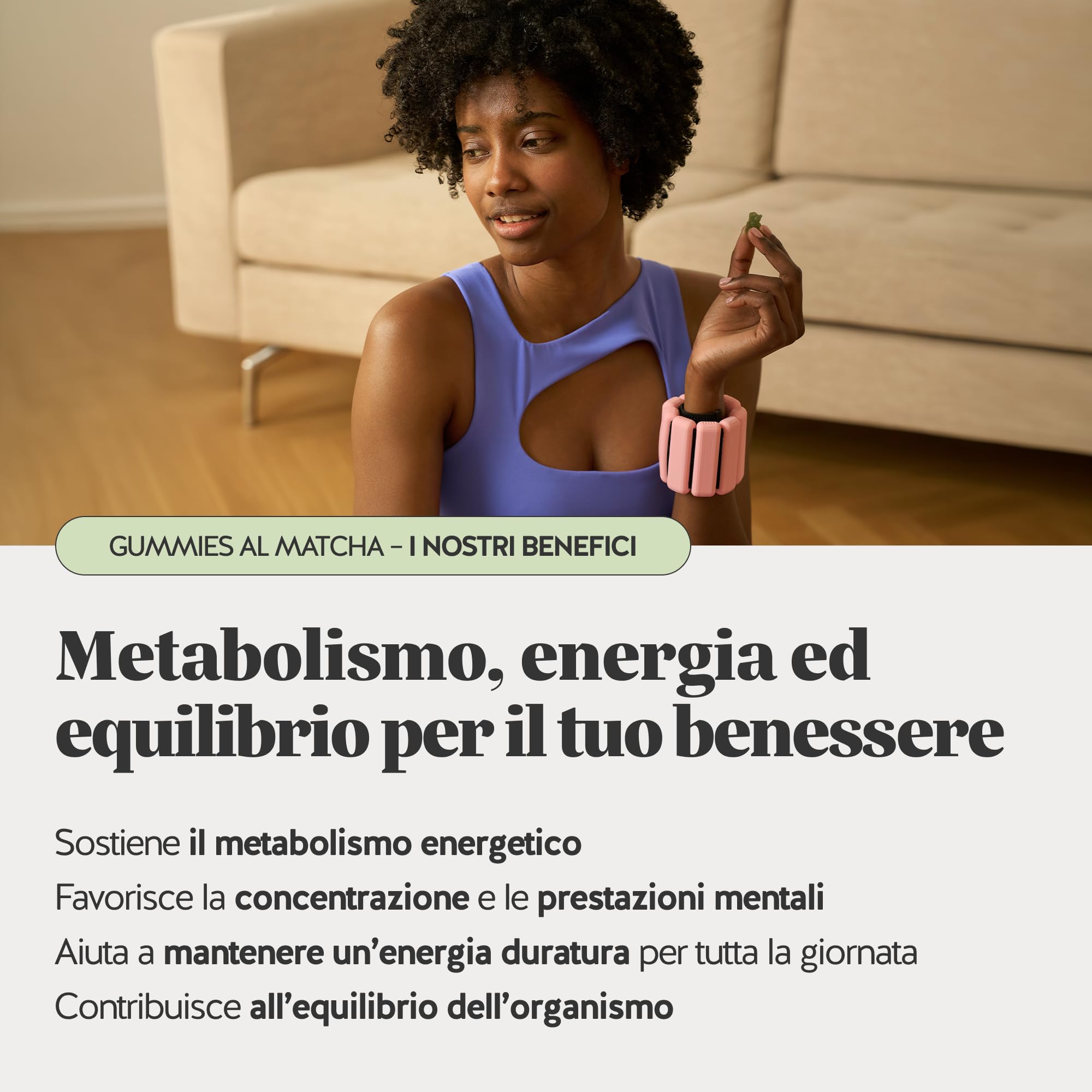 My Metabolic Matcha Vitamin Caramelle Gommose - Integratore Energizzante Naturale - Con Matcha, Vitamina B12, B2, Zinco, Niacina - 30 Pezzi (1 Mese) - Senza Zucchero, Vegano - Bears with Benefits