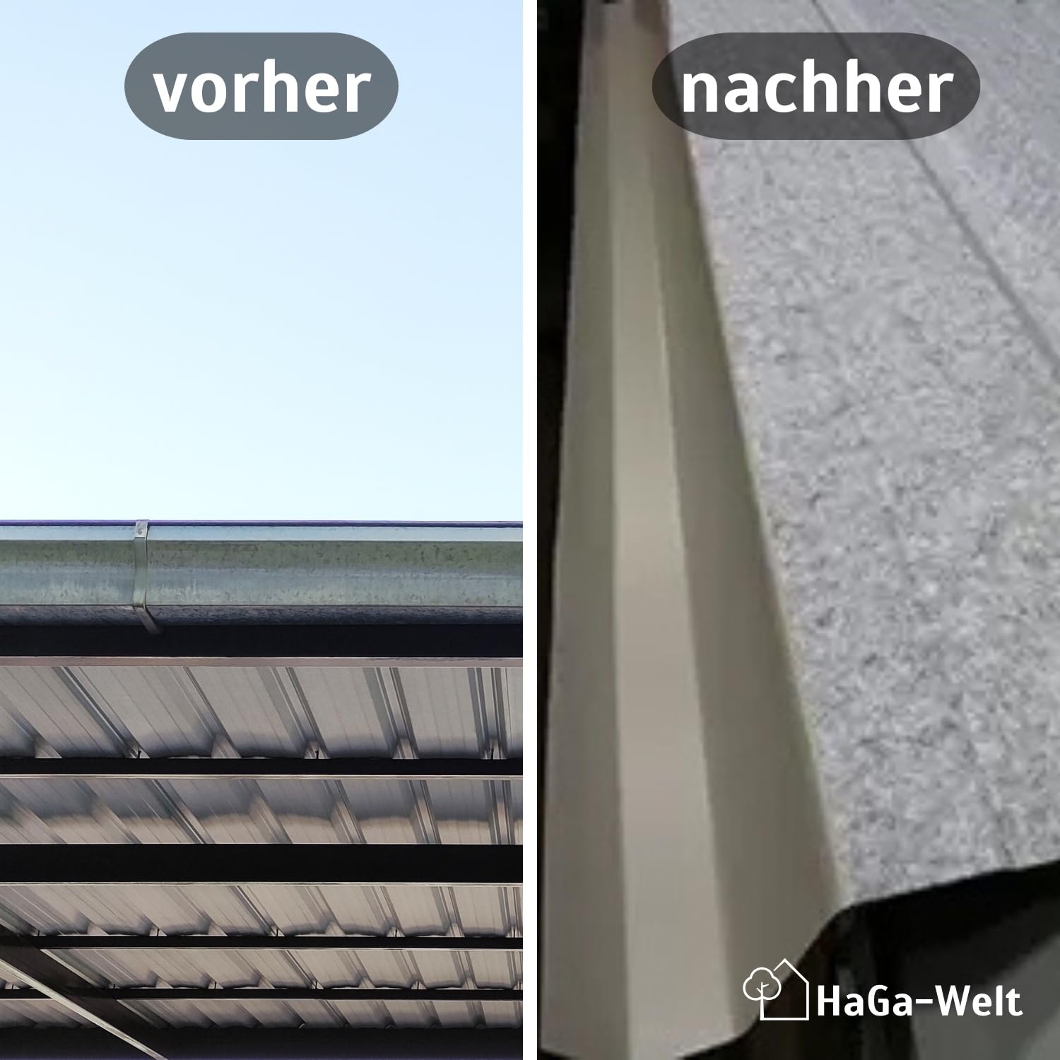 HaGa Fieltro anticondensación, 95 g/m², 5 m x 1,2 m de ancho, autoadhesivo para chapa trapezoidal, chapa de aluminio, chapa de techo, protección contra la humedad y la condensación