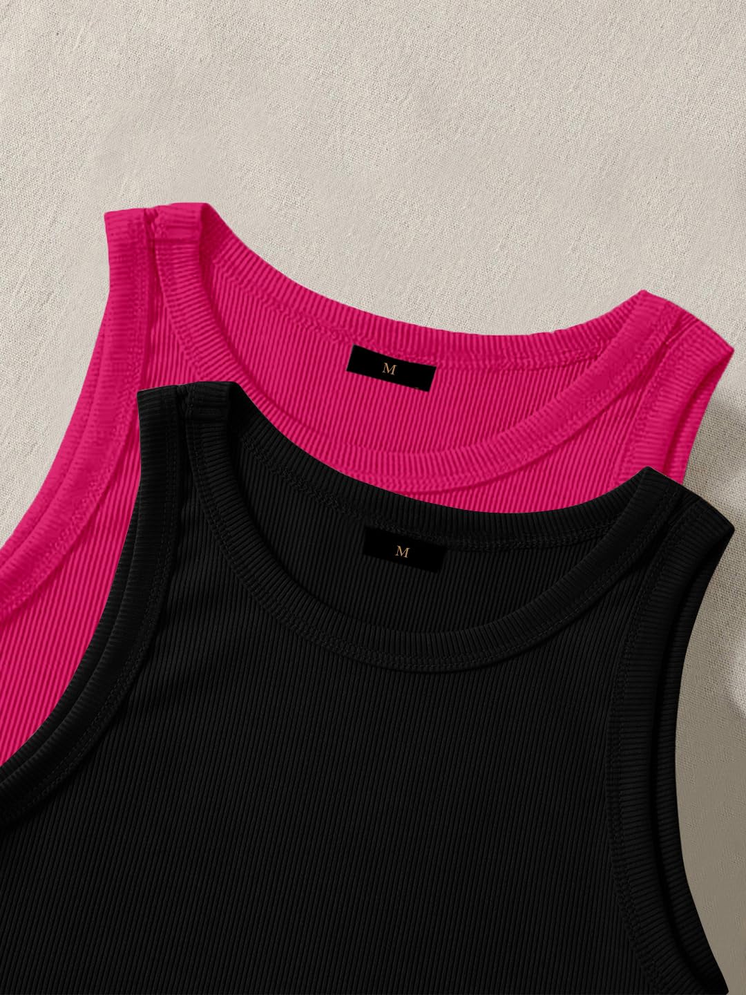 KERI PERRY Top da donna crop top per donna canotta activewear t-shirt sport western casual cotone canotta confezione da 2 combo