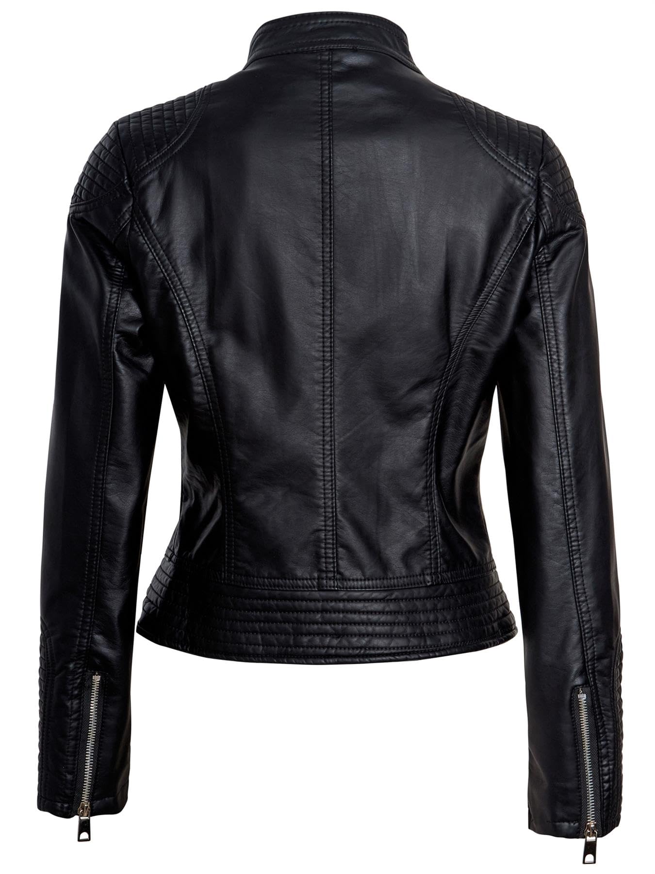 SS7 Femme Veste en PU Manteau matelassé en Simili Cuir