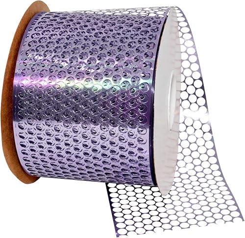 Miniatura 1 de Morex Ribbon Chicago Poly Honeycomb Ribbon, 3.25" por 50 yardas, lavanda