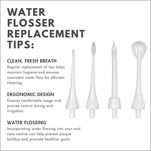 Miniatura 2 de ToiletTree Products Paquete de 4 puntas de repuesto, irrigador oral profesional recargable con tanque de agua de alta capacidad, versión de 2