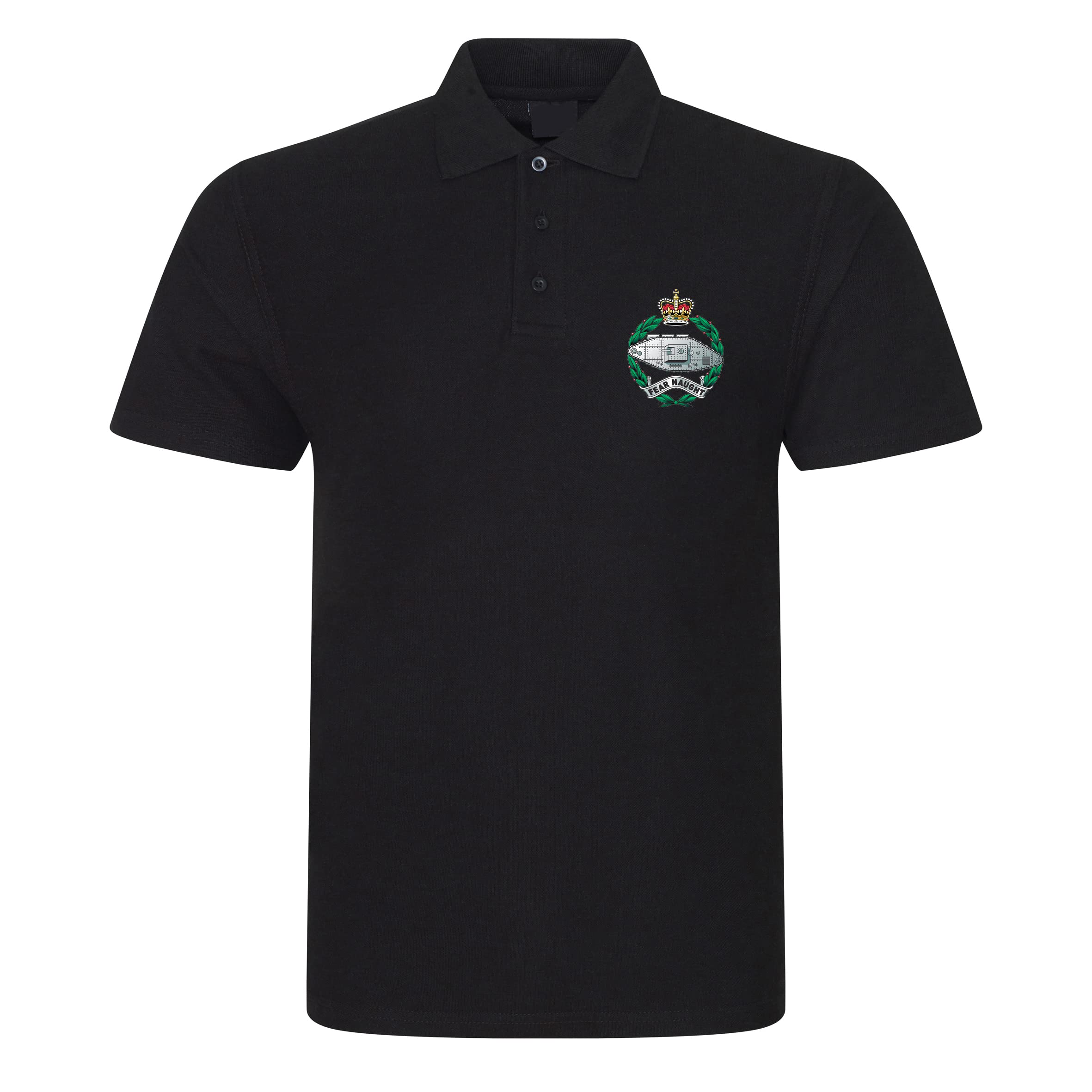 Psave Men's Black Royal Tank Regit Insignia Polo Shirt British Army Military (As8, Alpha, Xx_l, Regular, Regular, )