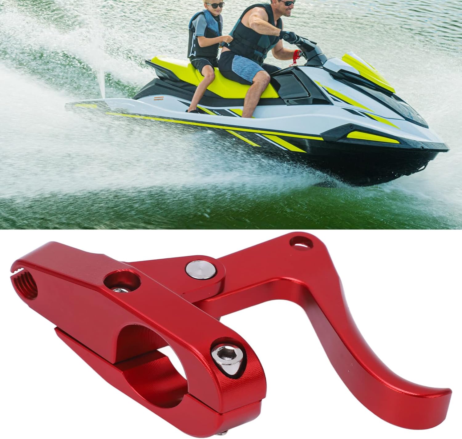 Finger Throttle,Finger Throttle, for JETSKI Short Lever Throttle Thumb Assembly (Red)