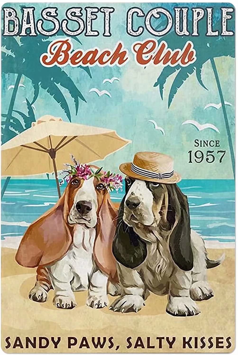 Tin Sign Best Couple Beach Life Nostalgic Tin Signs Funny Poster Art Wall Decor for Pub Bar Vintage Wall Stickers 8x12 Inch