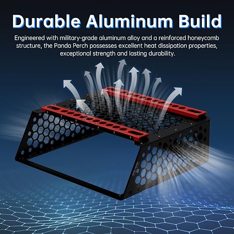 BIQU Panda Perch AMS Holder for Bambu-Lab P1P/P1S/X1C/X1E 3D Printers, AMS Stand Up to Hold 2 AMS/AMS 2 Pro, AMS Storage Stack&Tool Holders&USB Organizers Expandable Honeycomb Design Saving Space