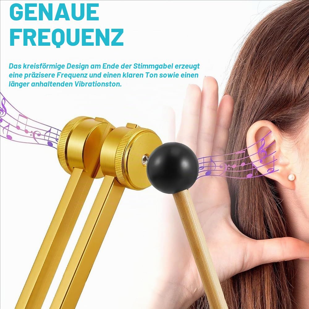Stimmgabel Therapie,Neurologische Stimmgabeln,12 PCS Aluminiumgehäuse Mit Acht Stimmgabeln,Erhält Die Harmonie Von Geist,Körper Und Seele,Für Meditationstherapie,Chakra-Therapie,Klangtherapie Etc.