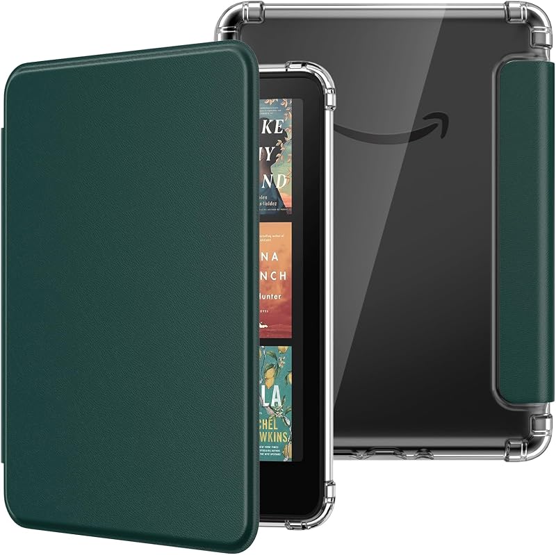 MoKo Case for Kindle Paperwhite 12th Gen & Colorsoft 2024, Midnight Green | Ultra Clear Soft Flexible Transparent TPU Back Cover Light Shell with Auto Wake/Sleep,Not fit BOOX & Kobo