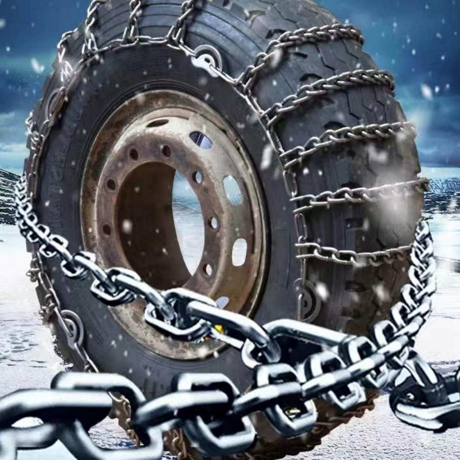 Tire Traction-2pcs Snow Chains for Semi Trucks Snow Chains for Tires Universal Metal Tire Chains for SUV Trucks Pickup Trucks Semi Trucks Van Trucks ATV Light Truck 6.00-14 9mm 6.00-14