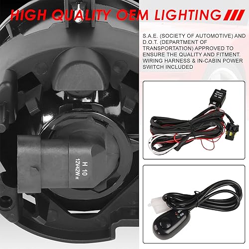 Miniatura 7 de Auto Dynasty Luces antiniebla de conducción con interruptor compatibles con Dodge Charger Challenger Patriot Sebring, lado del conductor y del