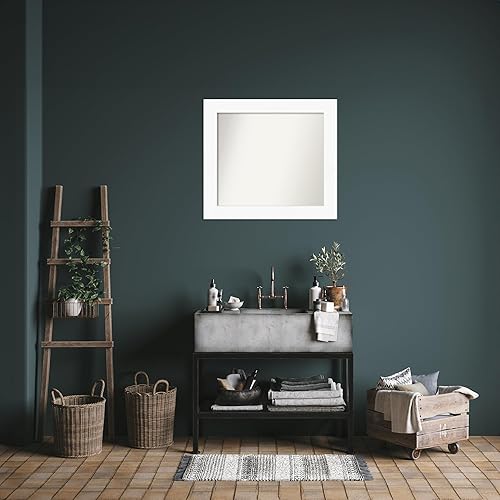 Miniatura 5 de Amanti Art Espejo personalizado, espejo de baño blanco para gabinete, espejo de pared o espejo de tocador de baño sobre el fregadero (26.5 x 29.5