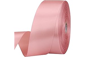 1-1/2 Inches 50 Yard Rose Gold Satin Ribbon for Gift Wrapping, Wedding,...