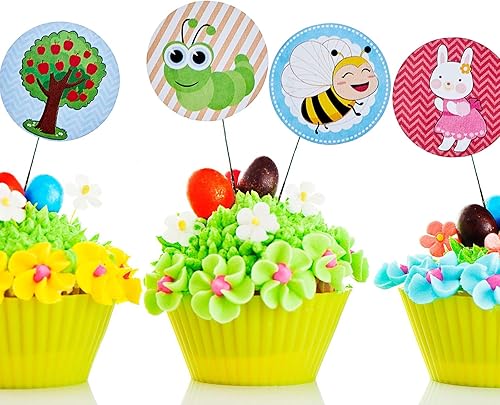 Miniatura 6 de Calcomanías de primavera para niños en un rollo, 12 diseños de flores y árboles, calcomanías de primavera para Pascua, familia, escuela, fiesta