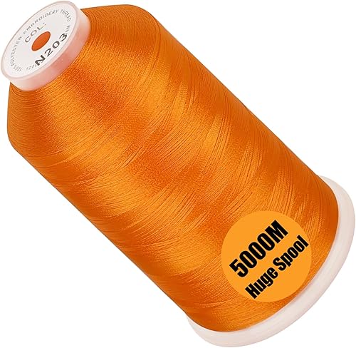 Miniatura 41 de New brothread - Bobina única de 5000 m de hilo de poliéster para máquina de bordar 40WT para máquinas comerciales y domésticas - Marigold
