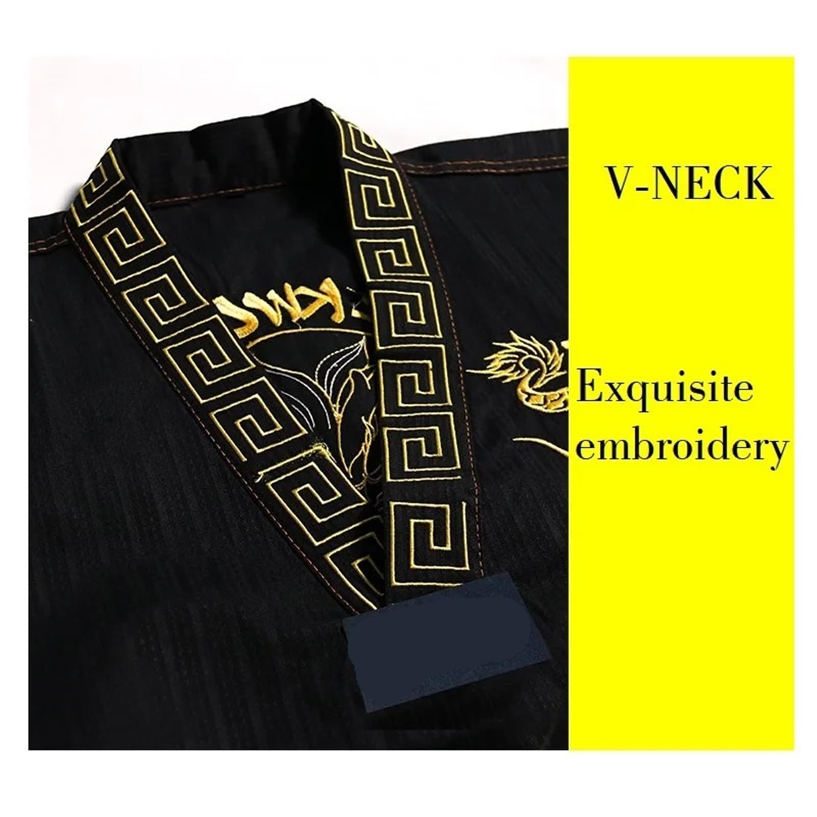 Conjunto de Uniforme de Taekwondo Negro, Traje Ligero de Taekwondo con cinturón for niños y Adultos, Unisex, con Bordado de dragón.