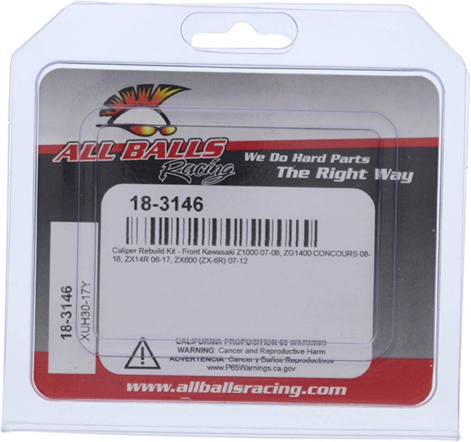 New All Balls Racing Front Caliper Rebuild Kit 18-3146 Compatible With/Replacement For Kawasaki ZX 6R 07-08