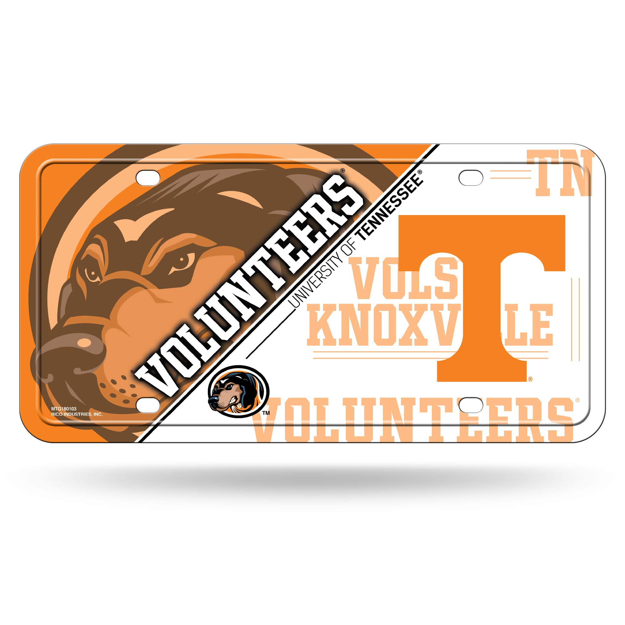 Rico Industries NCAA Tennessee Volunteers Metal License Plate Tag, 6 x 11.5-inches
