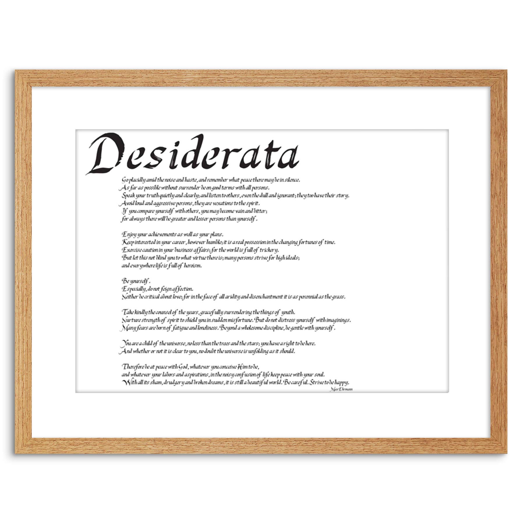 Wee Blue Coo Desiderata Placidly Noise Haste Quote Ehrmann Framed Wall Art Print