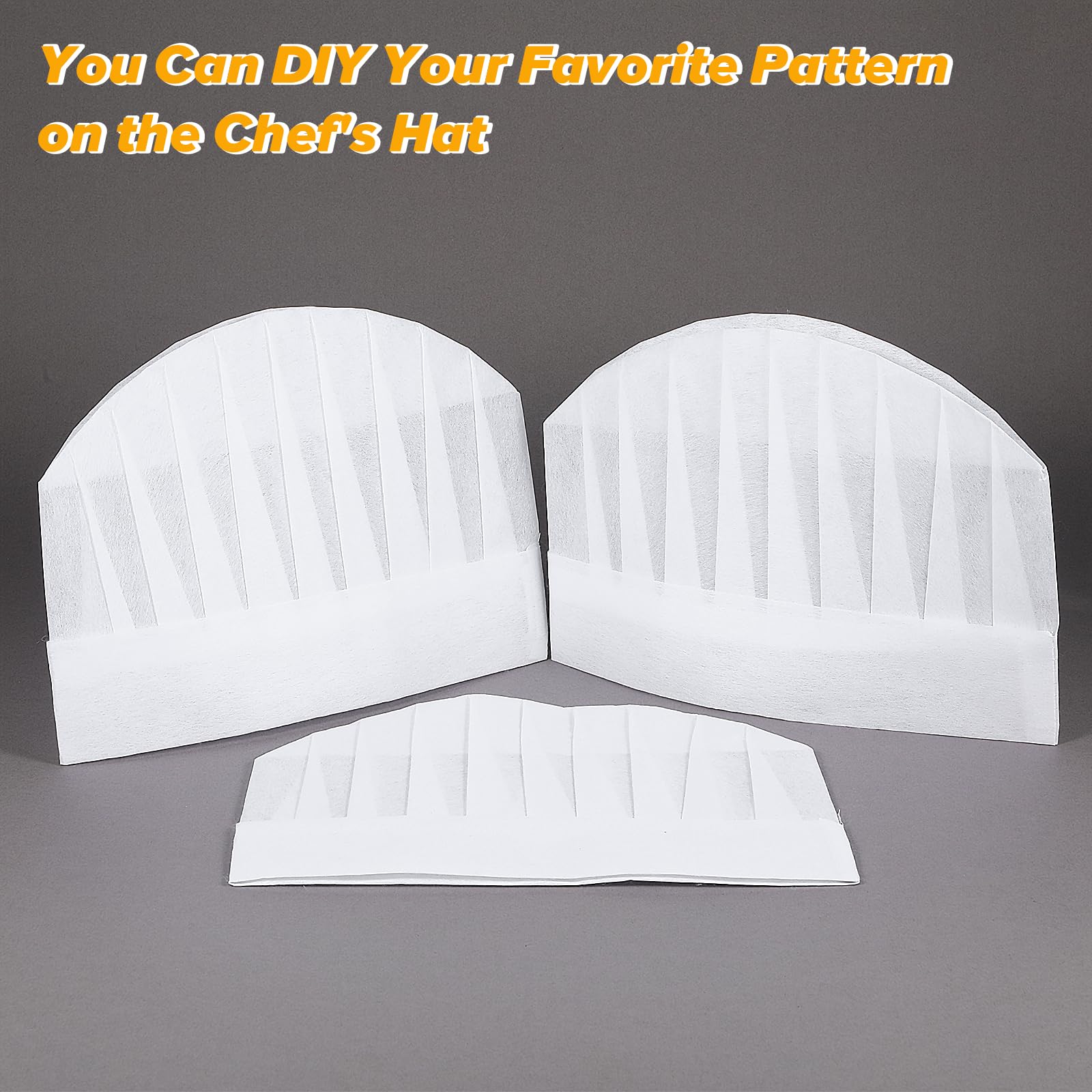 Cappello da cuoco usa e getta bianco 4 pezzi in tessuto non tessuto regolabile
