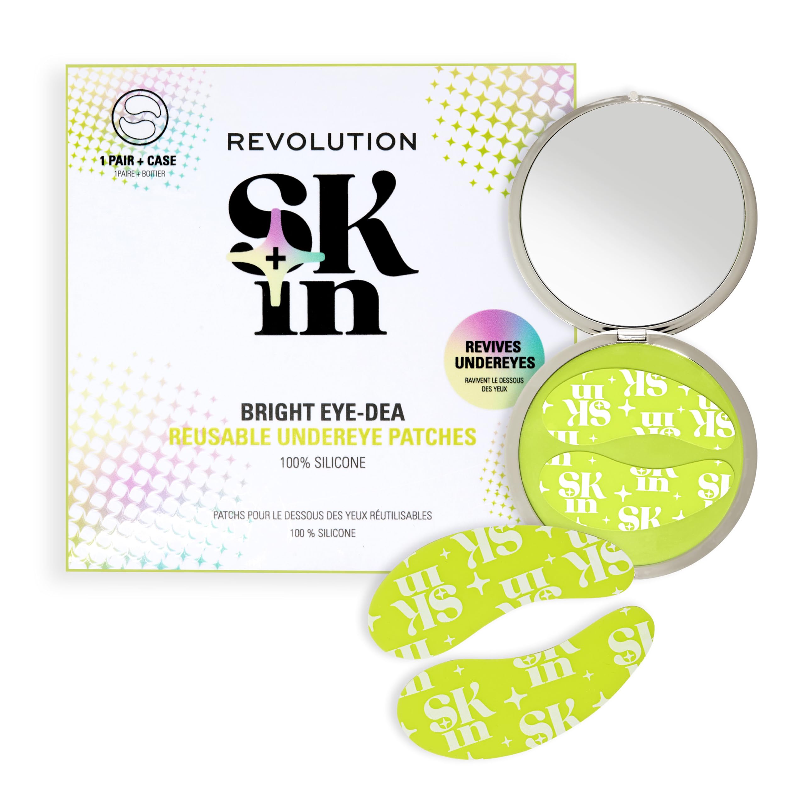 Revolution SKin, Silicone Eye Patches, Patchs Réutilisables pour Décongestionner et Hydrater les Yeux, Vegan et Non Testés sur les Animaux, 1 Paire