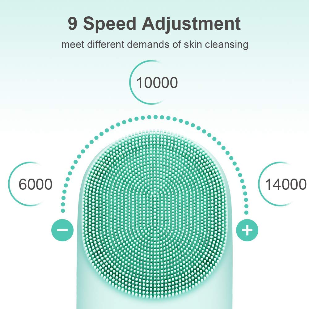 3 in 1 Sonic Facial Cleansing Brush((9 Adjustable Speeds), Silicone Face brush with Heated Massage Helps Open pores&Import Essence, USB Rechargeble Face Scrubber Brush for Deep Cleanning, Exfoliating : Beauty & Personal Care