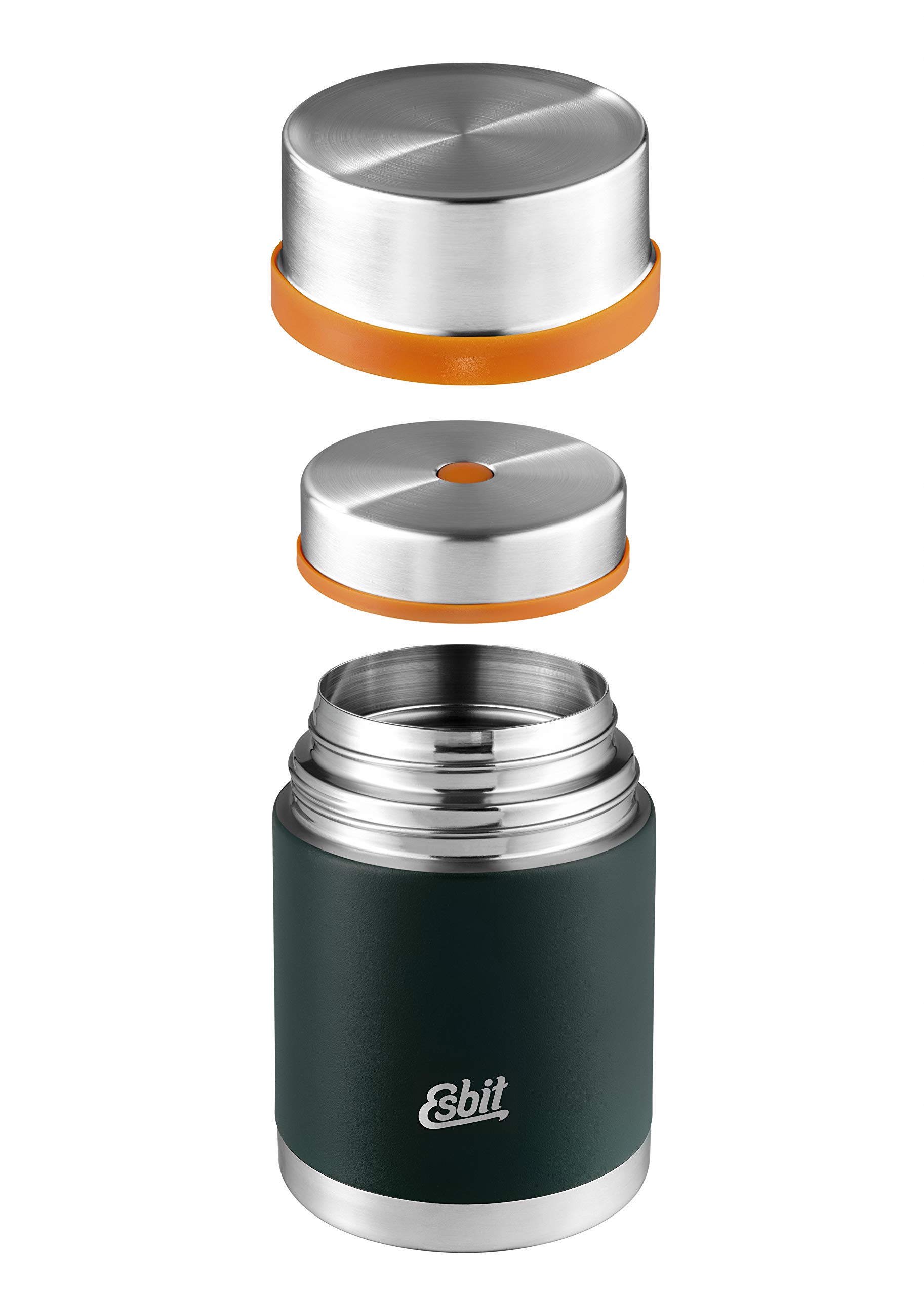 Esbit Thermobehälter Sculptor für Essen - Warmhaltebehälter 750 ml in Forest Green - aus Edelstahl für warme und kalte Speisen