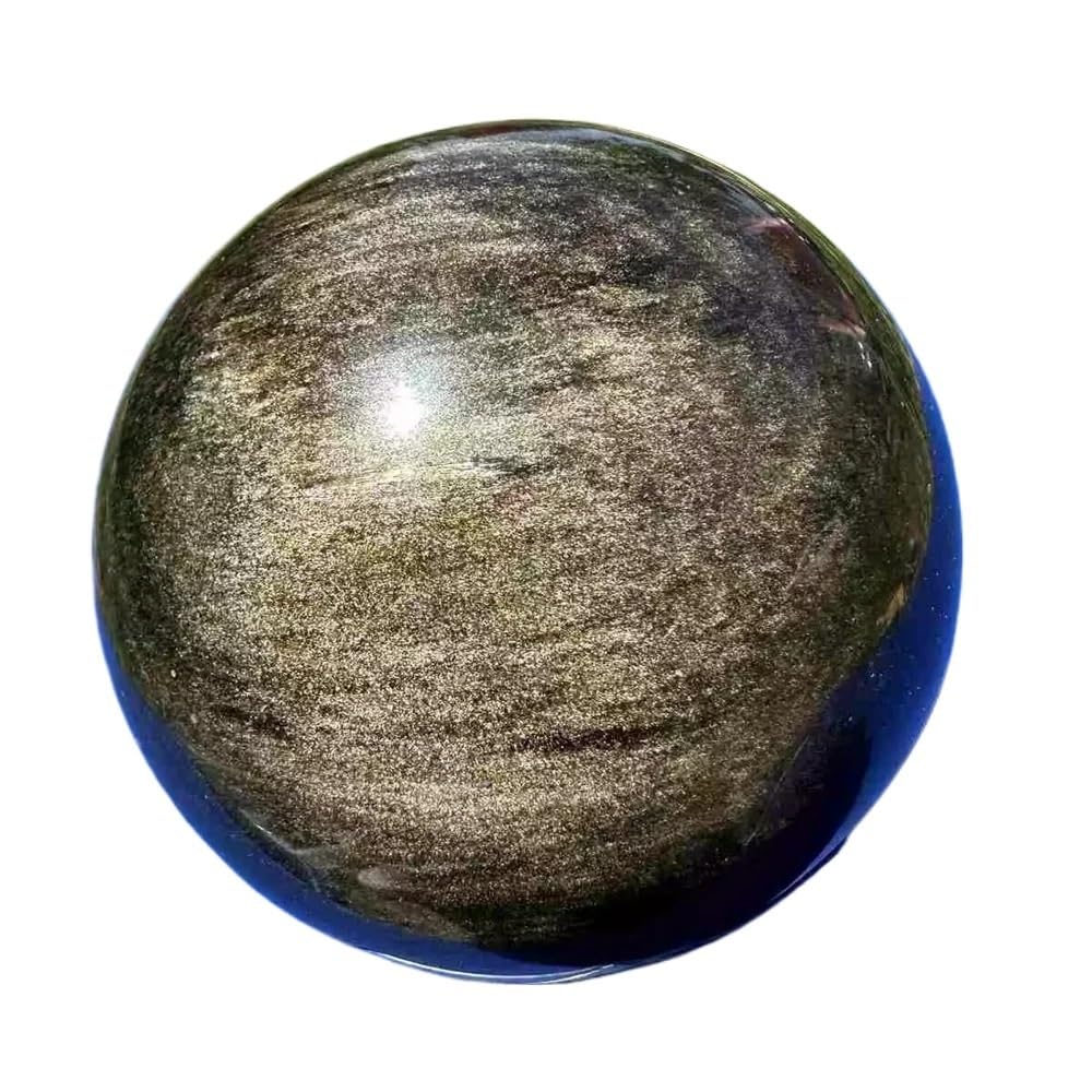 AARTERZZA 1pc 60-65mm Golden Obsidian Ball Crystal Stone Repair