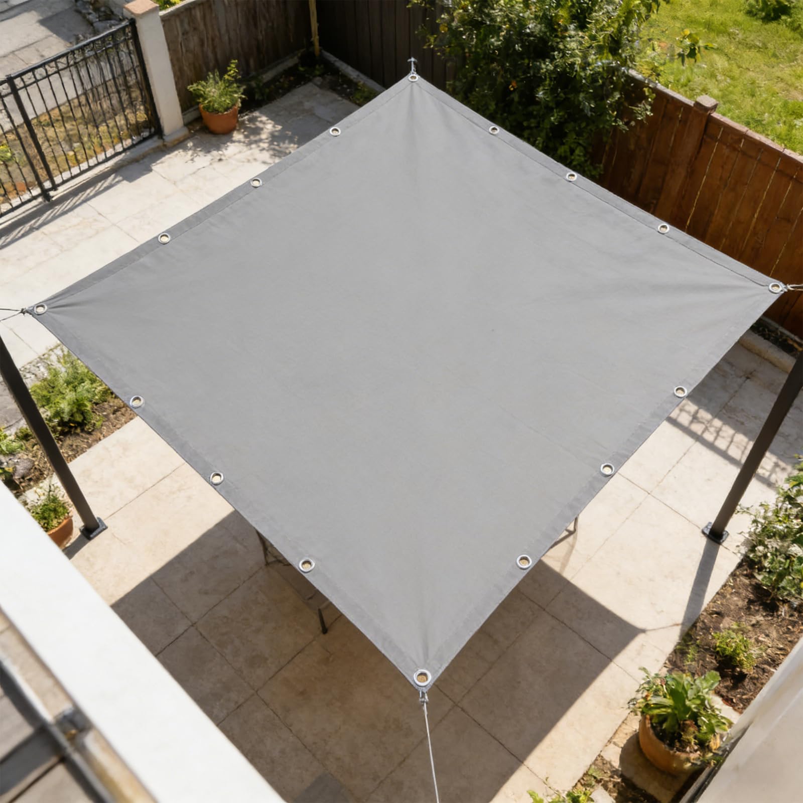 Amazon.co.jp: シェード オーニング 160 x 400 cm 2層撥水加工雨よけ