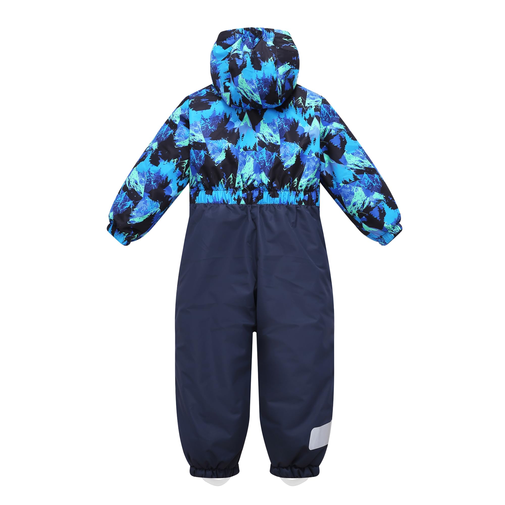 Owntop Schneeanzug Kinder Unisex, Schneeoverall Mädchen Jungen, Winddicht Wasserdicht Skianzug mit Kapuze Reißverschluss (Hellblau Tarnung,104)
