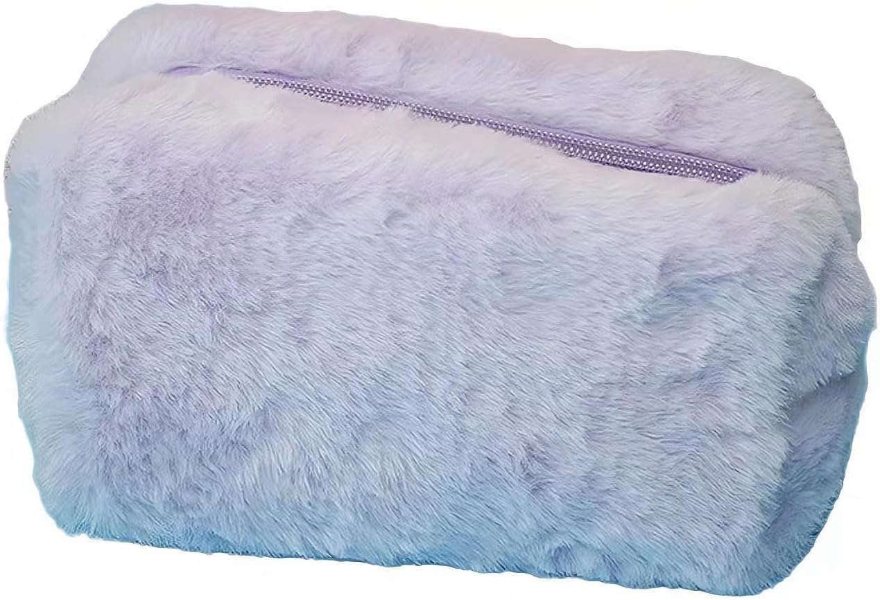 Fluffy Pencil Case Cute Soft Macaroons Large Capacity Big