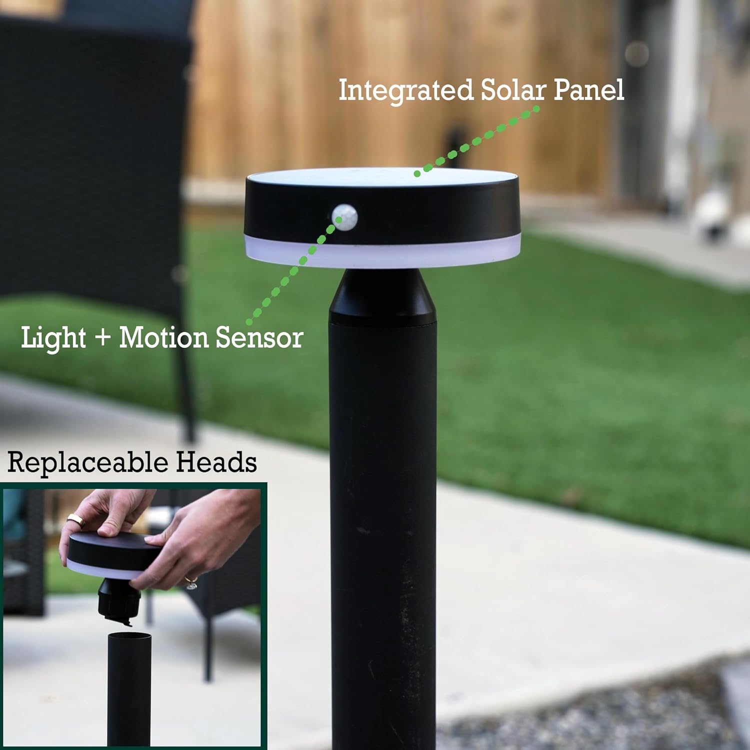 20" Solar Landscape Lights - Outdoor Solar Lights for Yard - PIR Sensor & Two Light Modes - 50lm & 400lm - Rechargeable Battery Last Up to 55 Hours - 3000K - IP44 Weather Resistant - 2 Pack