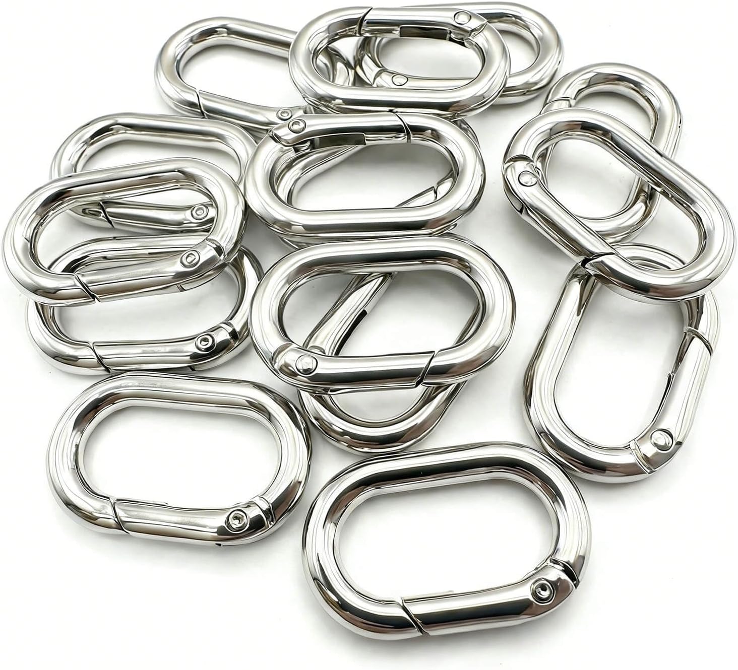 20 Pack 1 Inch Oval Carabiner Clip, Spring O Rings Hooks, Metal Spring Key Ring Buckle for Bags,Purses - Image 6