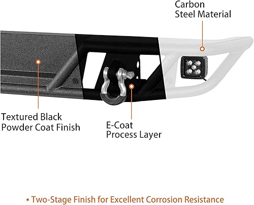 Miniatura 7 de Hooke Road JL Parachoques trasero tubular para Jeep Wrangler JL 2018-2025 y Unlimited 24 puertas, parachoques Rock Crawler con anillos en D y