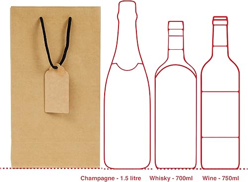 Miniatura 8 de TOHOKU PRIME Bolsa de regalo de vino para 2 botellas, 7.15 x 4 x 13 pulgadas, 24 bolsas de regalo para botellas de vino, 2 bolsas de vino para 2