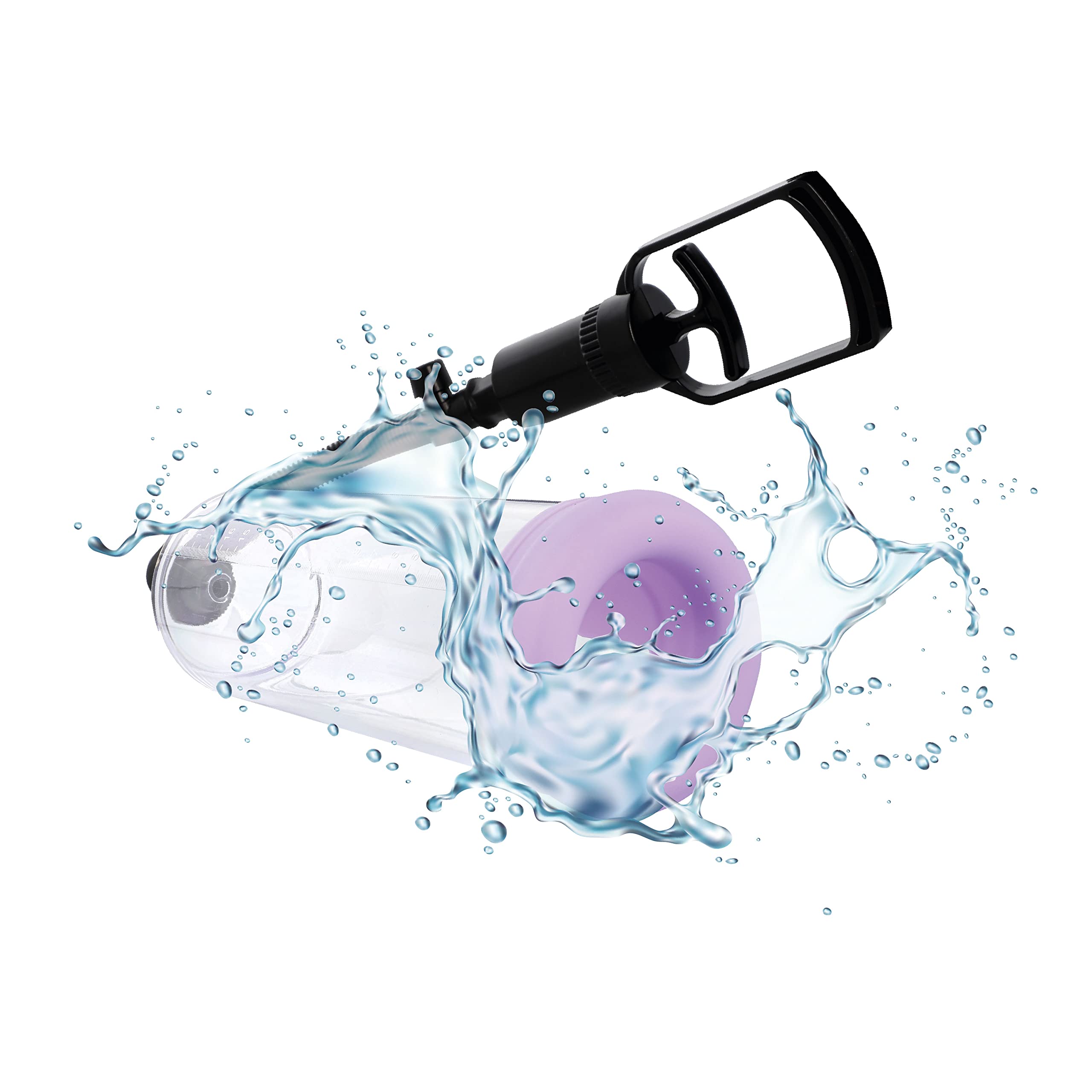 Masturbateur Homme Pompes à Pénis 21.5cm ⌀6.5cm ABS TPR Transparent Pompe Penis 3 Poignets Interchangeables agrandir son pénis - Érection Durable pompe a penis pompe a pénis pour homme FOPS P02