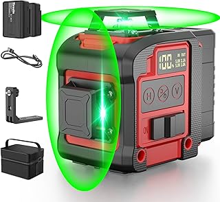 8 Line Laser Level 2×360° Leveling Green Laser Self Level Tool,200ft 2D Green Line Cross for Leveling Tool for Construction and Picture Hanging,Laser measurement calibration Tool Kit