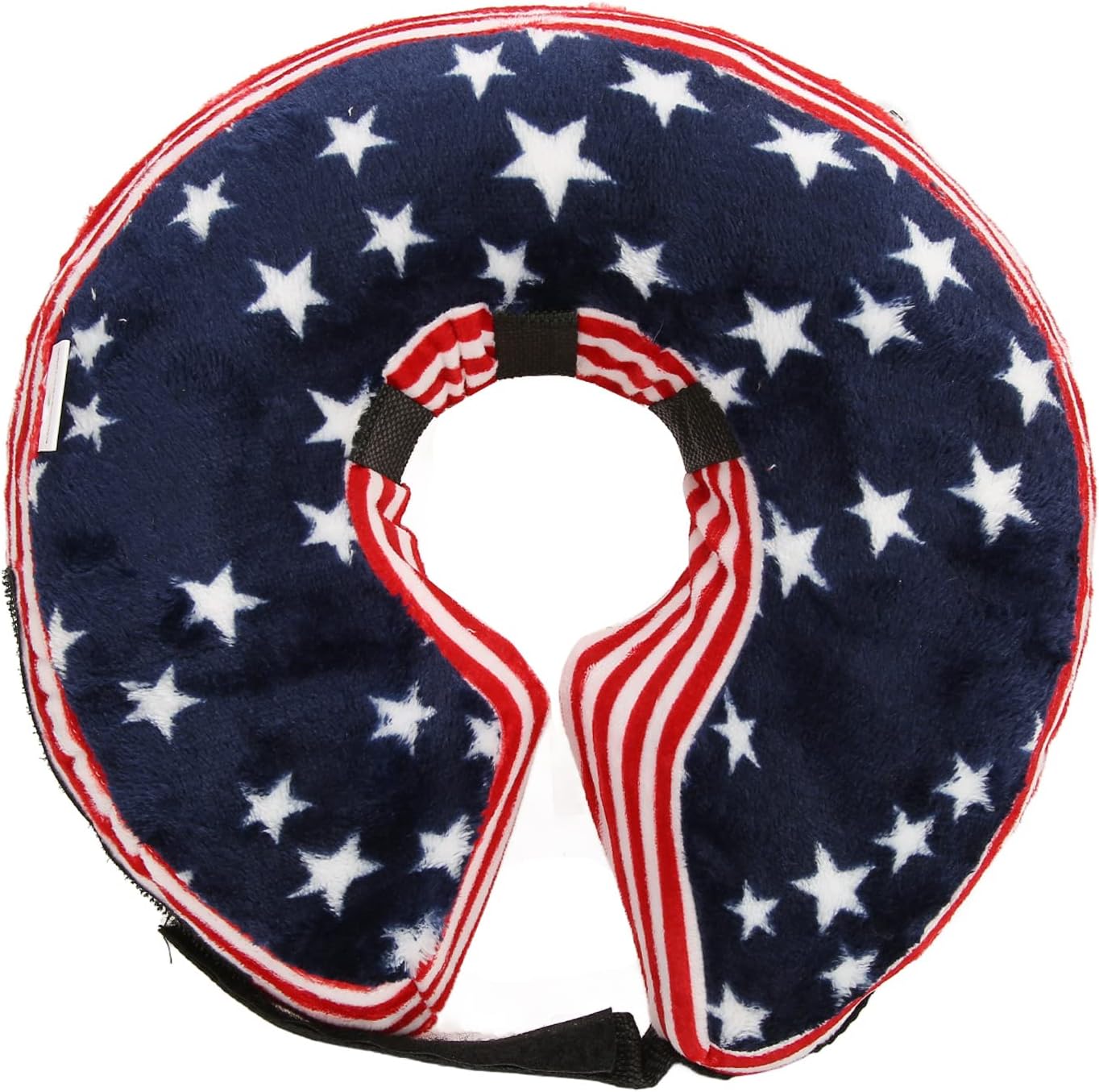 Dog Protective Inflatable Collar Soft Comfortable Recovery Cone Prevents Licking Biting After Surgery for Dogs Cats with Adjustable Strap PVC Material (Blue USA Flag L)