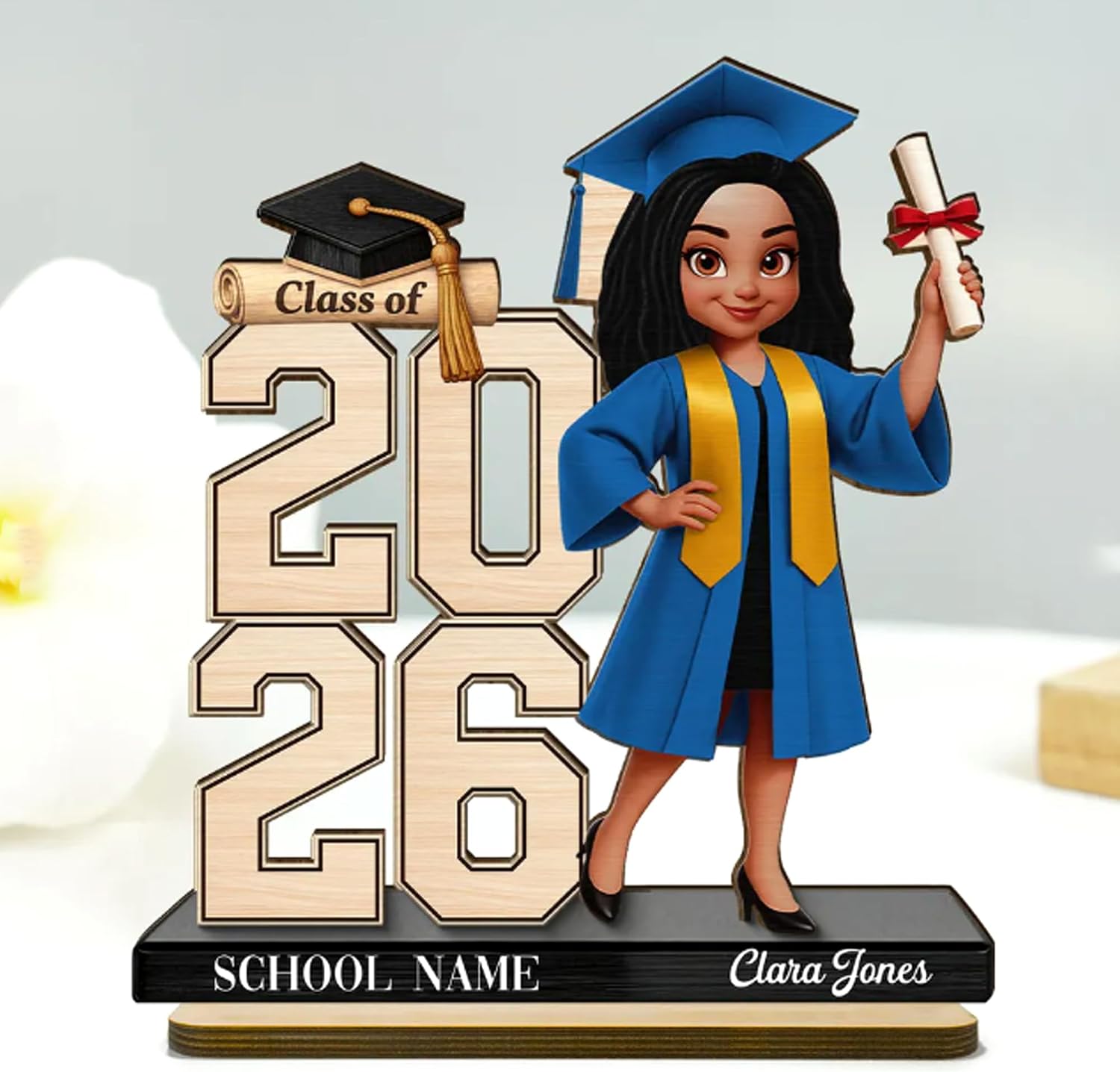 Best Noni Class Of 2026 2027 Senior 2D Flat, Personalized 2-Layer... 2026